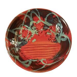 Susan Rodrigue Handmade 7' Pottery Bowl  Fleur-De-Lis  Louisiana Artist Signed